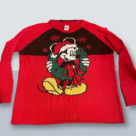 Disney Ugly Christmas Sweater Mickey Mouse Knit XXL - Picture 1 of 3